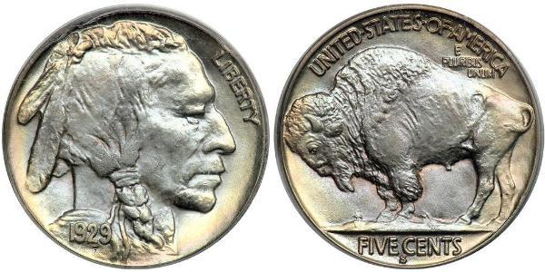 1 Nickel США (1776 - ) Медь 
