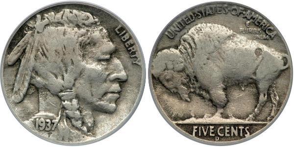 1 Nickel США (1776 - ) Медь 