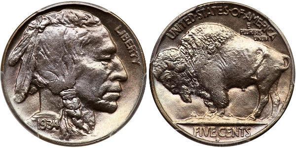 1 Nickel США (1776 - ) Мідь 
