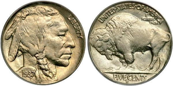 1 Nickel США (1776 - ) Мідь 