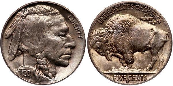 1 Nickel США (1776 - ) Мідь 