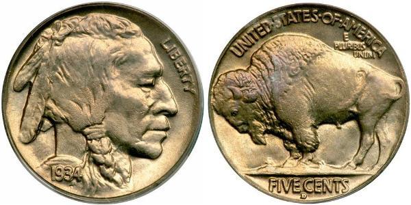 1 Nickel США (1776 - ) Мідь 
