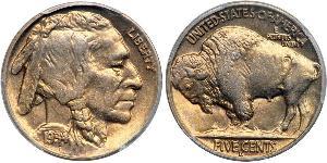 1 Nickel 美利堅合眾國 (1776 - ) 銅 
