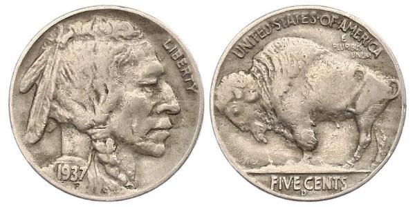 1 Nickel 美利堅合眾國 (1776 - ) 銅 
