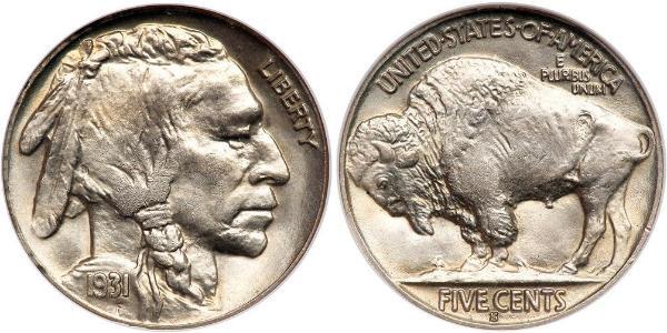 1 Nickel 美利堅合眾國 (1776 - ) 銅 