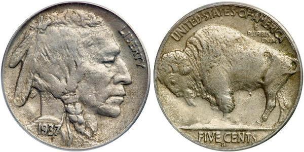 1 Nickel 美利堅合眾國 (1776 - ) 銅 