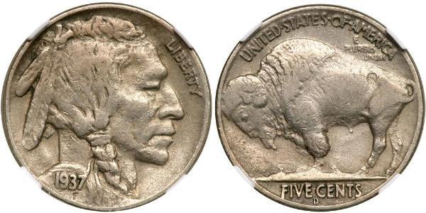 1 Nickel 美利堅合眾國 (1776 - ) 銅 