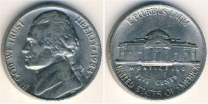 1 Nickel / 5 Cent Vereinigten Staaten von Amerika (1776 - ) Kupfer/Nickel Thomas Jefferson (1743-1826)