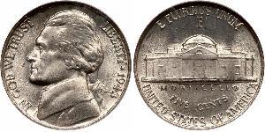 1 Nickel / 5 Cent Estados Unidos de América (1776 - ) Níquel/Cobre Thomas Jefferson (1743-1826)