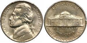 1 Nickel / 5 Cent Estados Unidos de América (1776 - ) Níquel/Cobre Thomas Jefferson (1743-1826)