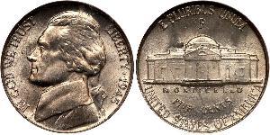 1 Nickel / 5 Cent Estados Unidos de América (1776 - ) Níquel/Cobre Thomas Jefferson (1743-1826)