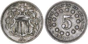 1 Nickel / 5 Cent Estados Unidos de América (1776 - ) Níquel/Cobre 