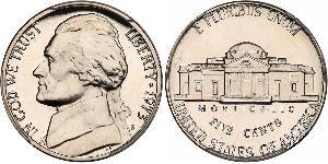 1 Nickel / 5 Cent Estados Unidos de América (1776 - ) Níquel/Cobre Thomas Jefferson (1743-1826)