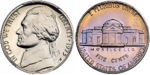 1 Nickel / 5 Cent 美利堅合眾國 (1776 - ) 銅/镍 Thomas Jefferson (1743-1826)