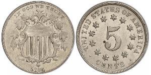 1 Nickel / 5 Cent 美利堅合眾國 (1776 - ) 銅/镍 