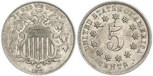 1 Nickel / 5 Cent 美利堅合眾國 (1776 - ) 銅/镍 