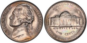 1 Nickel / 5 Cent 美利堅合眾國 (1776 - ) 銅/镍 Thomas Jefferson (1743-1826)