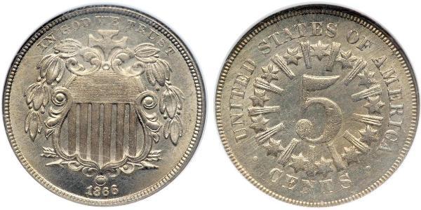 1 Nickel / 5 Cent 美利堅合眾國 (1776 - ) 銅/镍 