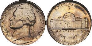 1 Nickel / 5 Цент США (1776 - ) Никель/Медь Томас Джефферсон (1743-1826)