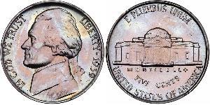 1 Nickel / 5 Цент США (1776 - ) Никель/Медь Томас Джефферсон (1743-1826)