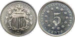 1 Nickel / 5 Цент США (1776 - ) Никель/Медь 