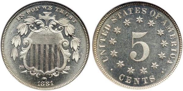 1 Nickel / 5 Цент США (1776 - ) Никель/Медь 