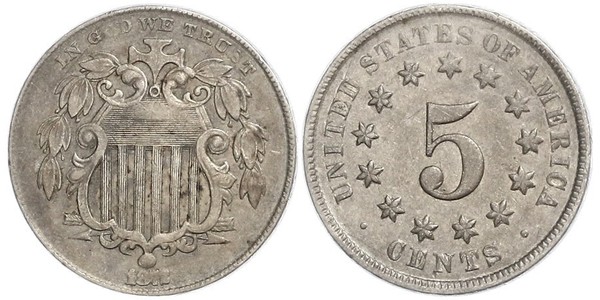 1 Nickel / 5 Цент США (1776 - ) Никель/Медь 