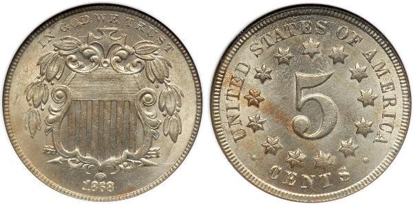 1 Nickel / 5 Цент США (1776 - ) Никель/Медь 