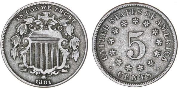 1 Nickel / 5 Цент США (1776 - ) Никель/Медь 