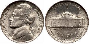 1 Nickel / 5 Цент США (1776 - ) Нікель/Мідь Томас Джефферсон (1743-1826)