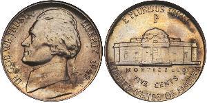 1 Nickel / 5 Цент США (1776 - ) Нікель/Мідь Томас Джефферсон (1743-1826)
