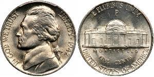 1 Nickel / 5 Цент США (1776 - ) Нікель/Мідь Томас Джефферсон (1743-1826)