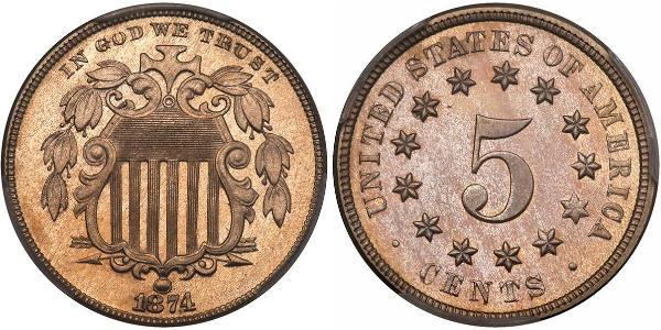 1 Nickel / 5 Цент США (1776 - ) Нікель/Мідь 
