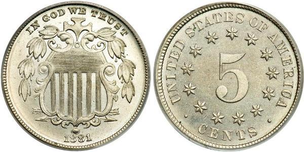 1 Nickel / 5 Цент США (1776 - ) Нікель/Мідь 