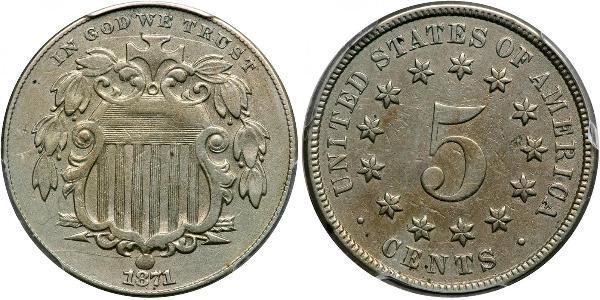 1 Nickel / 5 Цент США (1776 - ) Нікель/Мідь 
