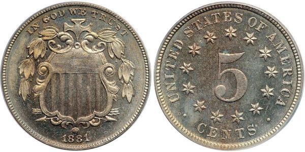 1 Nickel / 5 Цент США (1776 - ) Нікель/Мідь 