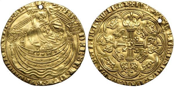 1 Noble Reino de Inglaterra (927-1649,1660-1707) Oro Eduardo III (1312-1377)