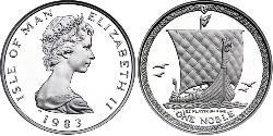 1 Noble Île de Man Platine Elizabeth II (1926-2022)