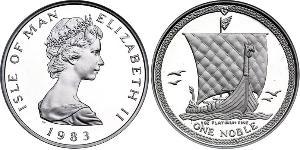 1 Noble Île de Man Platine Elizabeth II (1926-2022)