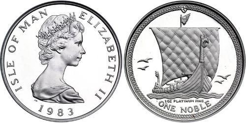 1 Noble Île de Man Platine Elizabeth II (1926-2022)