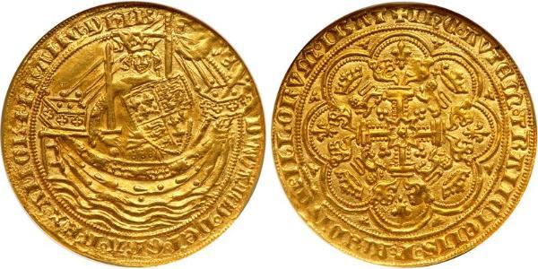 1 Noble Королівство Англія (927-1649,1660-1707) Золото Едвард III (1312-1377)