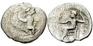 1 Obolo Regno di Macedonia (800BC-146BC) Argento Alessandro III Magno (356BC-323BC)