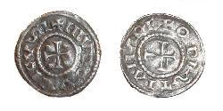 1 Obolo Regno franco (481-843) Argento Ludovico il Pio (778-840)