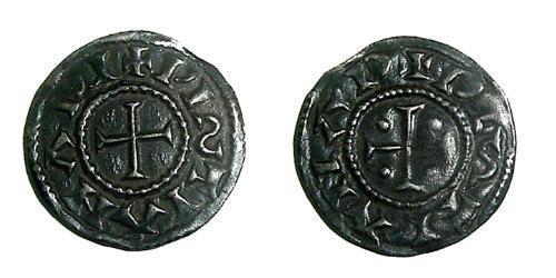 1 Obolo Regno franco (481-843) Argento Ludovico il Pio (778-840)