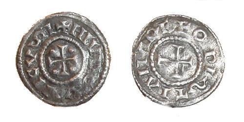 1 Obolo Regno franco (481-843) Argento Ludovico il Pio (778-840)