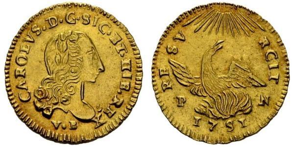 1 Oncia Italia / Italian city-states Oro Carlos III de España (1716 -1788)