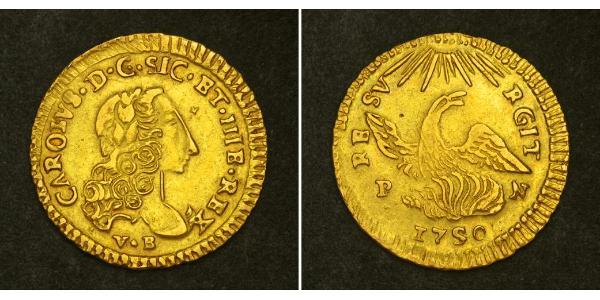 1 Oncia Италия / Italian city-states Золото Карл III король Испании (1716 -1788)