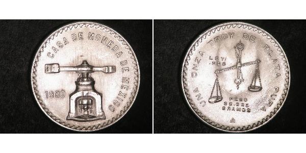 1 Onza Мексиканські Сполучені Штати (1867 - ) Срібло 