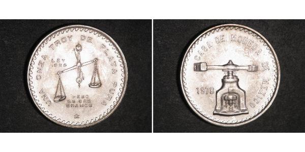 1 Onza Мексиканські Сполучені Штати (1867 - ) Срібло 