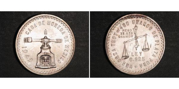 1 Onza Мексиканські Сполучені Штати (1867 - ) Срібло 